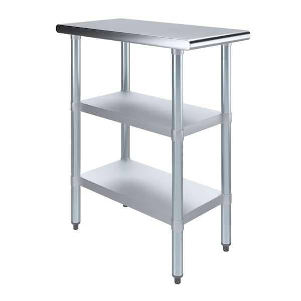 Amgood 30 in. x 12 in. Stainless Steel Table With Two Undershelves AMG WT-3015-2SH - main